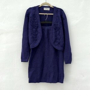 Vintage 100% Alpaca Sweater + Skirt Set